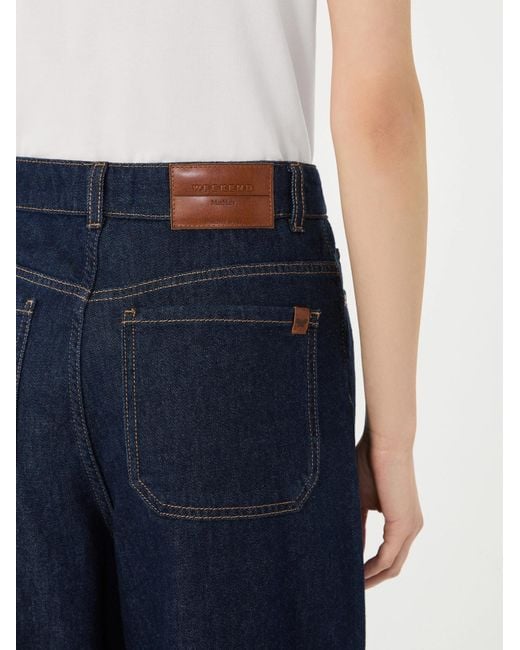 Weekend by Maxmara Blue Five-Pockets Wide-Leg Jeans