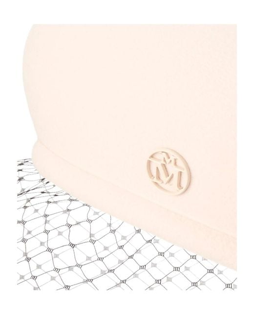 Maison Michel White New Bonnie Veiled Beret