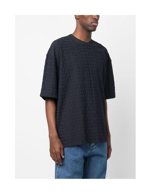 Sunnei Blue Logo Embossed Crewneck T-Shirt for men
