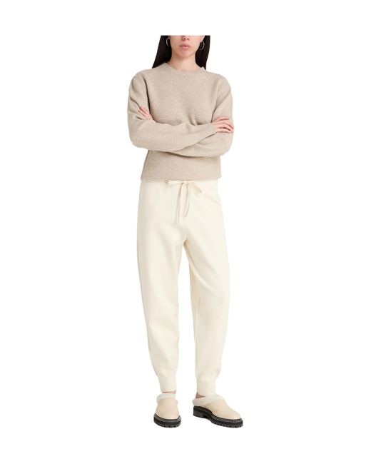 Burberry White Solid Color Casual Trousers