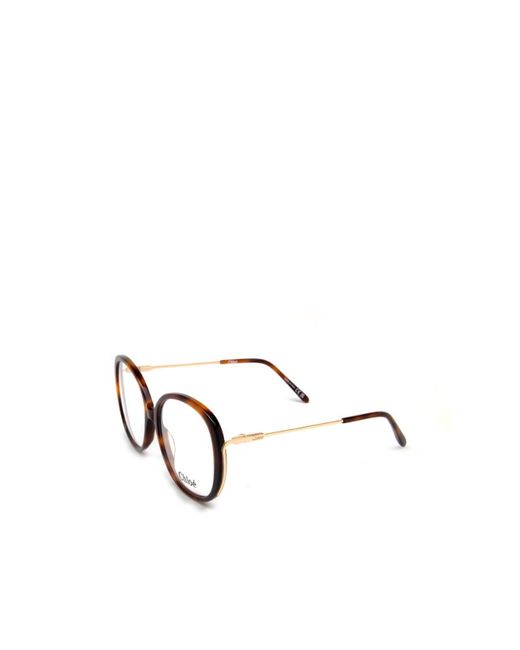 Chloé Metallic Chloé Eyewear Round Frame Glasses