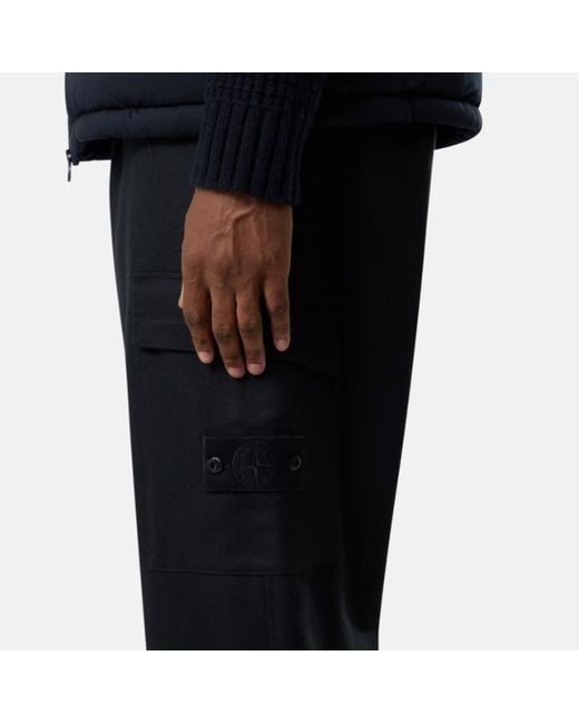 Stone Island Blue Logo Patch Track Pants for men