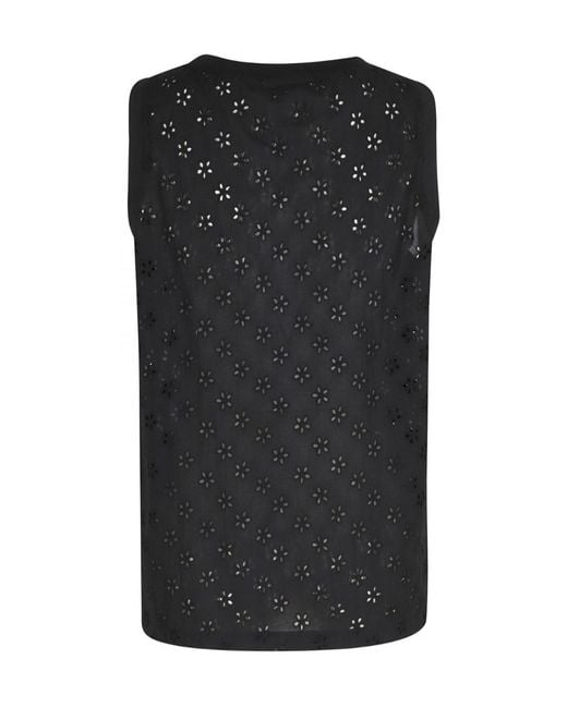 Semicouture Black Crew Neck Cutout Vest