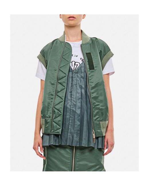 Sacai Green Sleeveless Vest