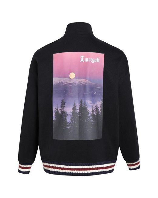 LIU REGALI Blue Logo Sunset Printed Casual Jacket for men