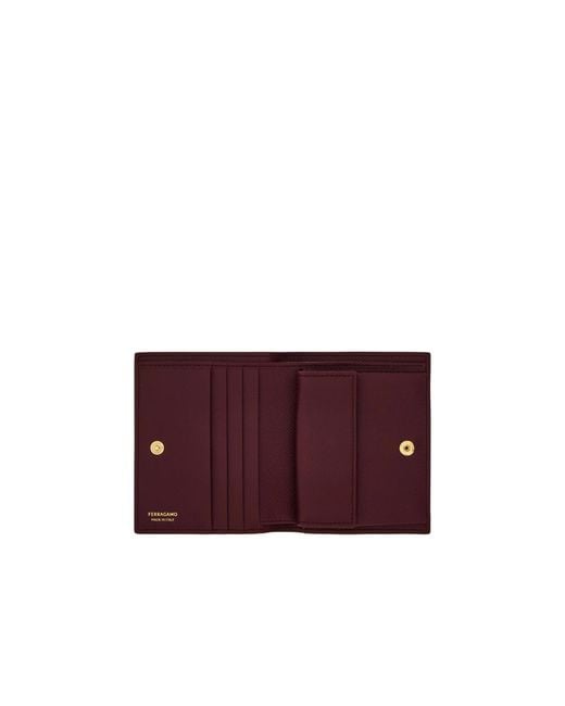 Ferragamo Purple Gancini Compact Wallet