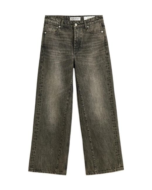 Our Legacy Gray Treble Cut Wide-Leg Jeans