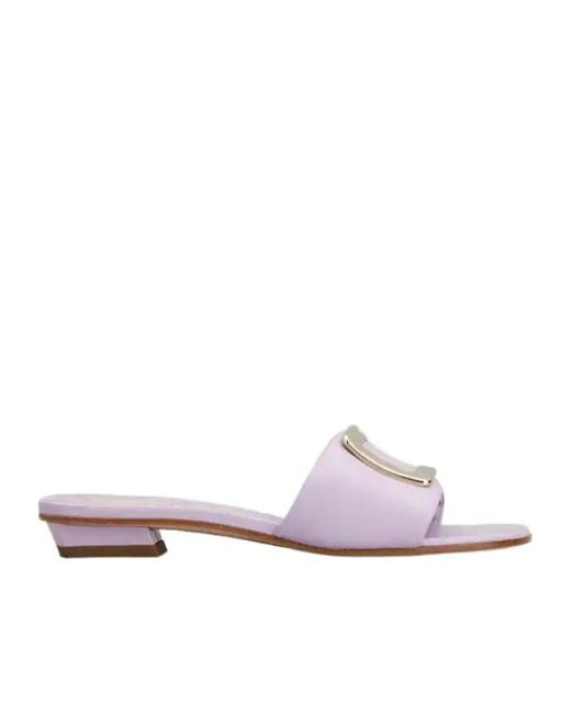 Roger Vivier Pink Padded Buckle Mules