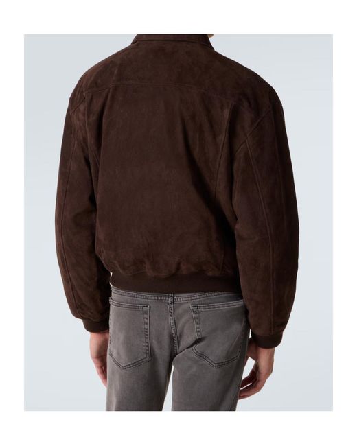 FRAME Brown Flap Pocket Leather Jacket for men