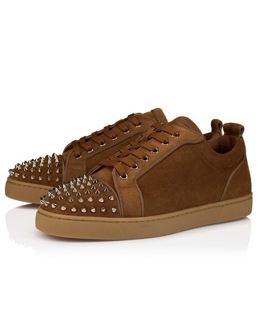 Christian Louboutin Brown Louis Junior Spikes Orlato Suede Sneakers for men