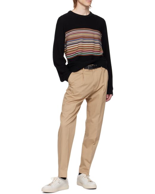 Paul Smith Black Striped Crewneck Knit Jumper for men