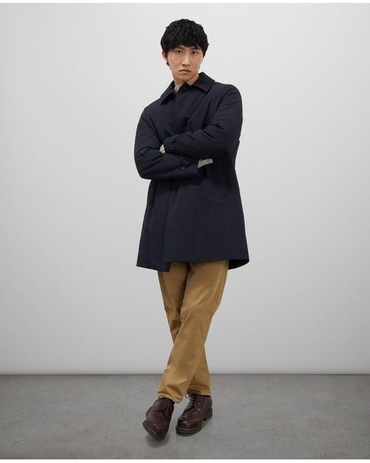 Aspesi Blue Lapel Long-Sleeved Coat for men