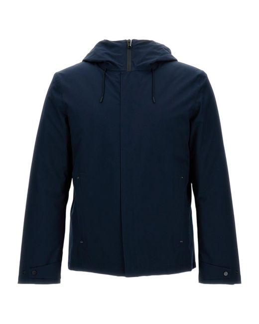 Woolrich Gray Hooded Quilted Jacket for men