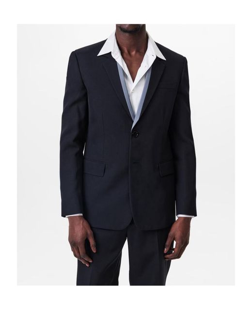 Gucci Blue Single Breasted Contrast Color Blazer for men