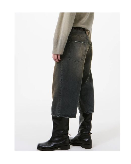 Our Legacy Gray Capri Wide-Leg Denim Shorts for men