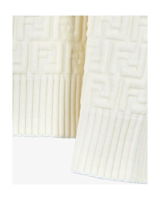 Fendi White All-Over Ff Motif Embossed Pullover