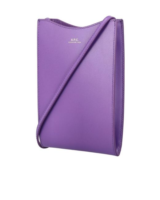 A.P.C. Purple Jamie Logo-Print Crossbody Bag
