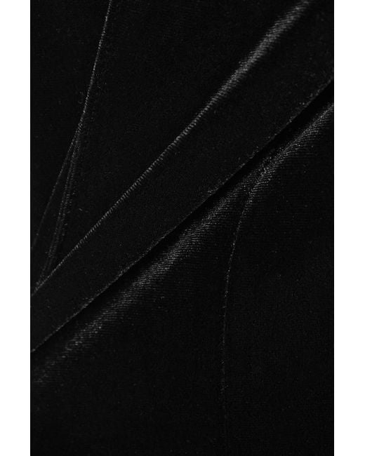 Alex Perry Black Strapless Velvet Jumpsuit