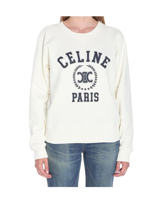 Céline White University Sweatshirt