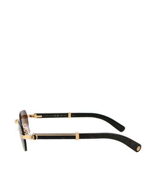 Cartier White Rectangle Frame Sunglasses for men