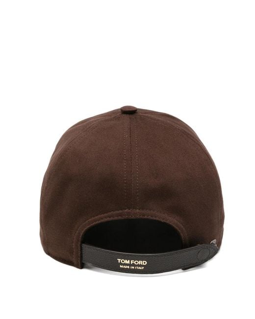Tom Ford Brown Logo Baseball Cap for men
