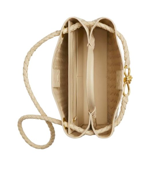 Bottega Veneta Metallic Andiamo Medium Top Handle Bag