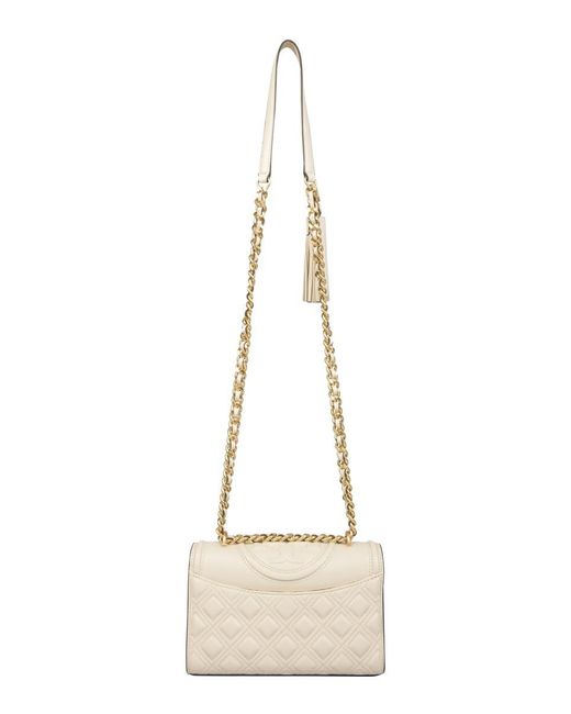 Tory Burch White Fleming Convertible Small Shoulder Bag