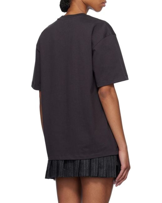 Ganni Black Drop Shoulder Heart T-Shirt