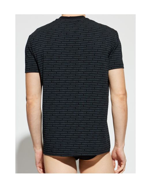 DSquared² Black Short-Sleeved T-Shirt And Two-Piece Set Of Briefs for men