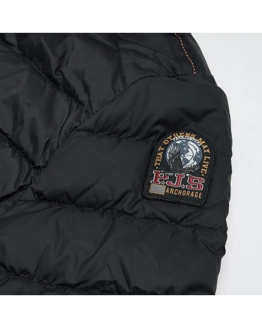 Parajumpers Gray Logo Quilted Down Jacket