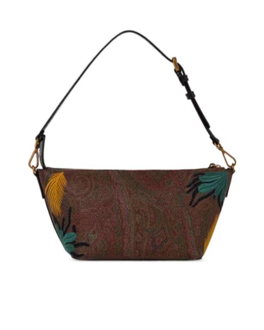 Etro Brown X Tabby Booth Arnica Shoulder Bag With Embroidery