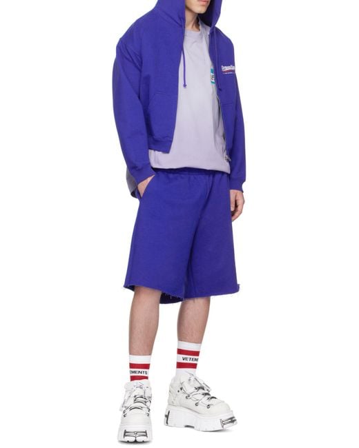 Vetements Blue Logo Shorts for men