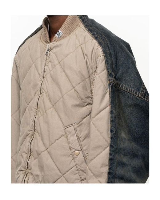Maison Mihara Yasuhiro Brown Combined Quilt Denim Jacket for men
