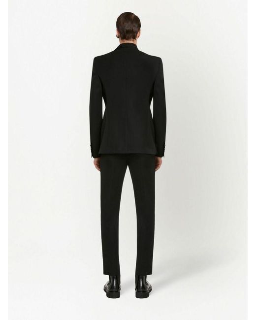 McQueen Black Slim-Cut Tailored Trousers for men