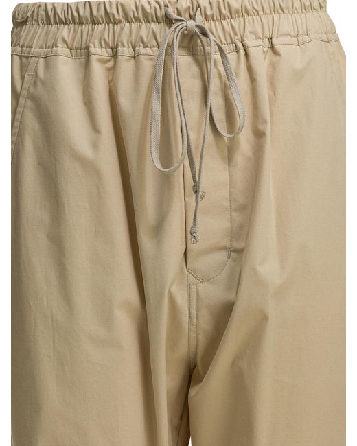 Rick Owens Natural Drawstring Casual Pants