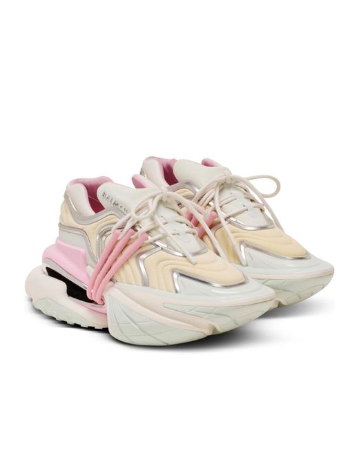 Balmain White Wave Design Sneaker For