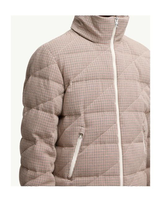 Moncler Brown Psyllos Wool Blend Hooded Short Down Jacket for men