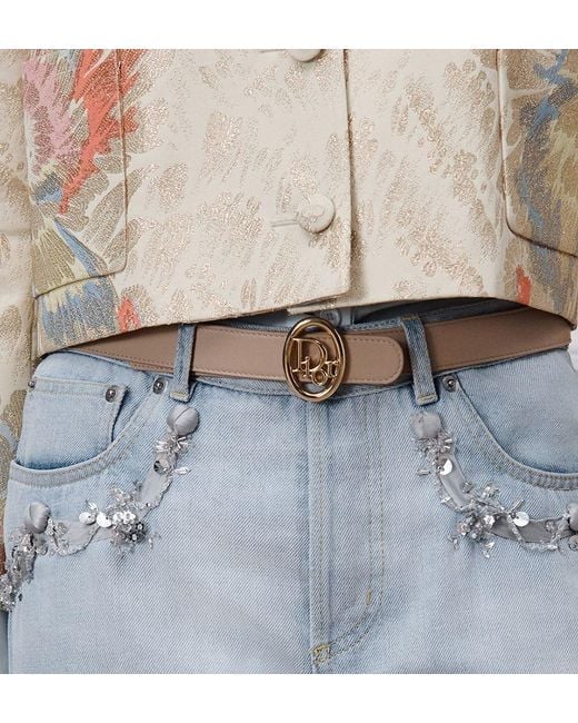 Dior White Reversible Oblique Belt