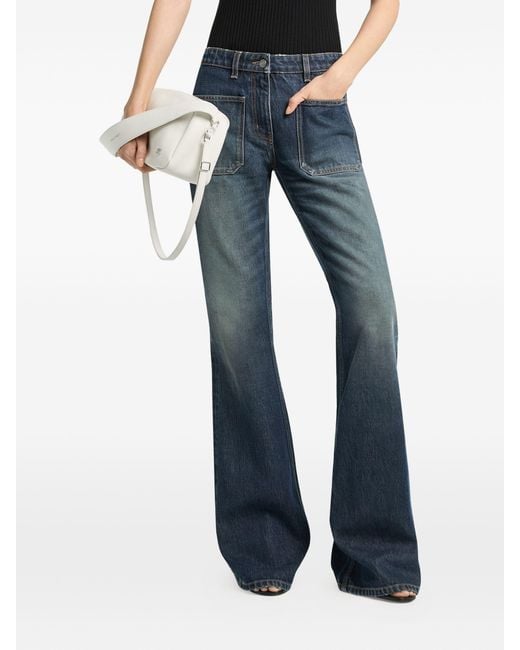 Courreges Blue Embroidered Ac Logo Denim