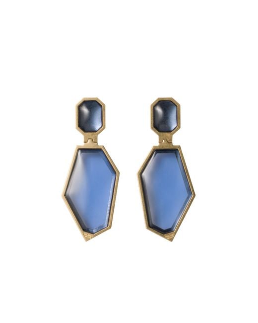 Prada Blue Metal Earrings