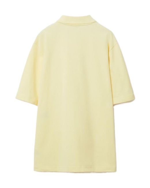 Burberry Yellow Logo Embroidered Polo Shirt for men