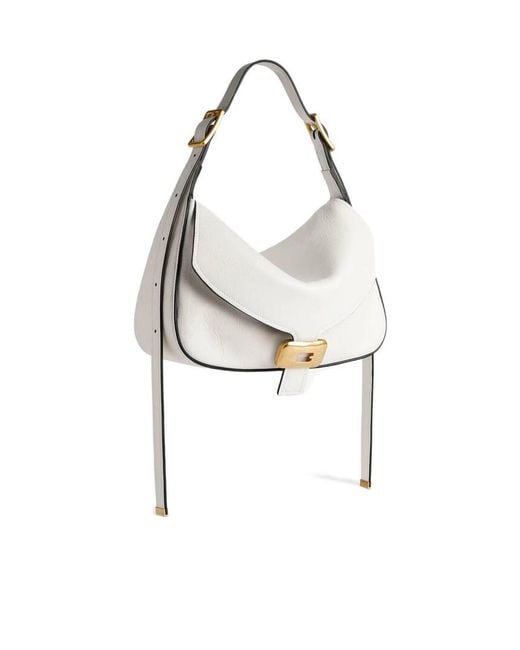 Balenciaga White Clicca Medium Shoulder Bag