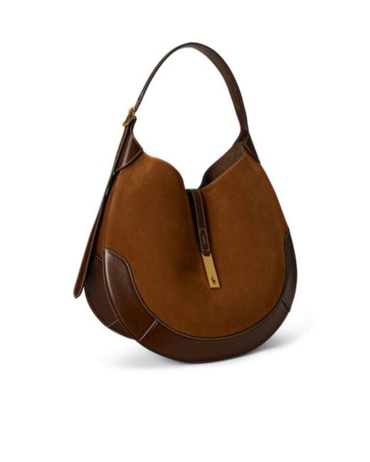 Polo Ralph Lauren Brown Half Moon Shoulder Bag