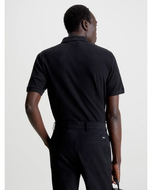 Calvin Klein Black Short-Sleeved Polo Shirt for men