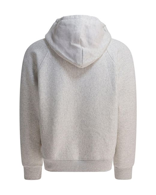 Stussy Gray Stüssy Zip-Up Hoodie Sweater for men