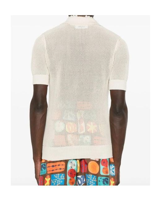 DSquared² White Summer Lovers Knitted Polo Shirt for men