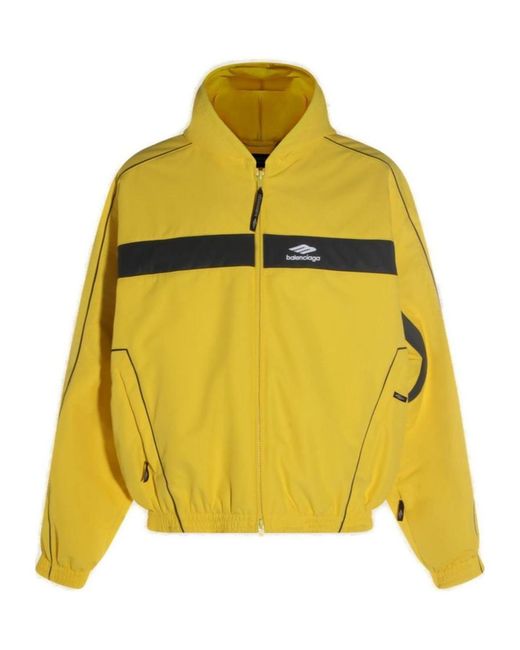 Balenciaga Yellow Logo Embroidered Coat for men