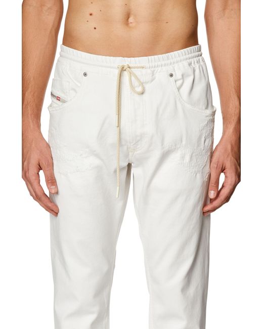 DIESEL White 2030 D-Krooley Tapered Drawstring Pants for men