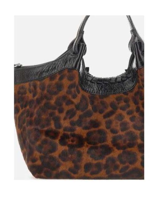 Gianni Chiarini Brown Dua Animal-Print Handbag