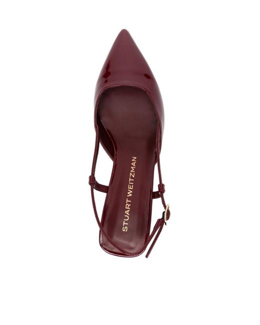 Stuart Weitzman Red Pointed High-Heeled Sandals